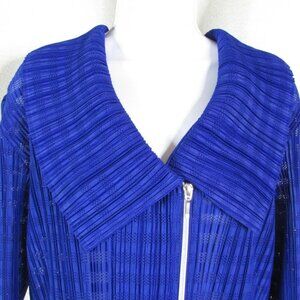 Chico's Travelers Textured Crinkle Jacket Asymmetrical Zipper Sz 3 (XL)